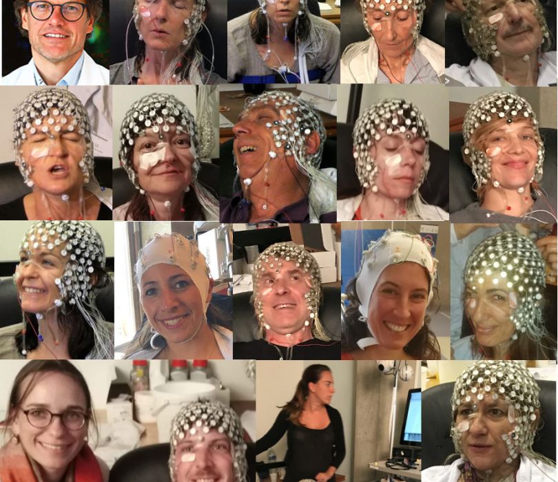 Cohorte de transeurs pour étude EEG et membres de l'équipe du GIGA-Consciousness de Liège